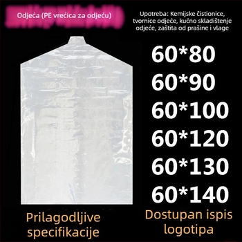 Prozirni zaštitni omot za odjeću za vješanje, jednokratni zaštitni omotač protiv prašine za kapute, kućno skladištenje odjeće