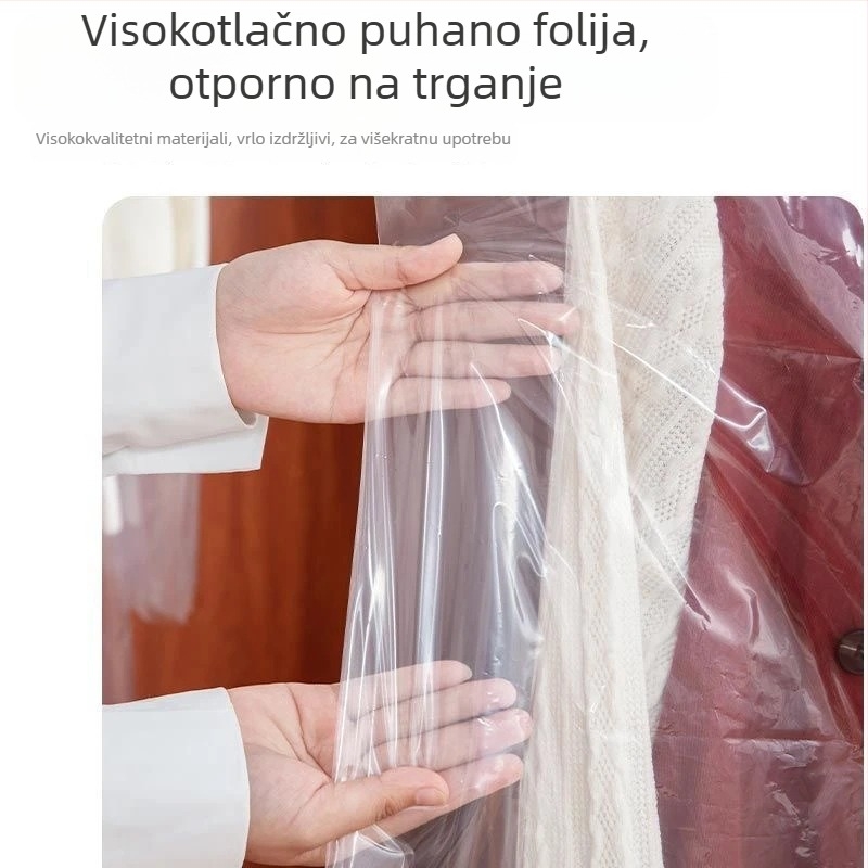 Prozirni zaštitni omot za odjeću za vješanje, jednokratni zaštitni omotač protiv prašine za kapute, kućno skladištenje odjeće