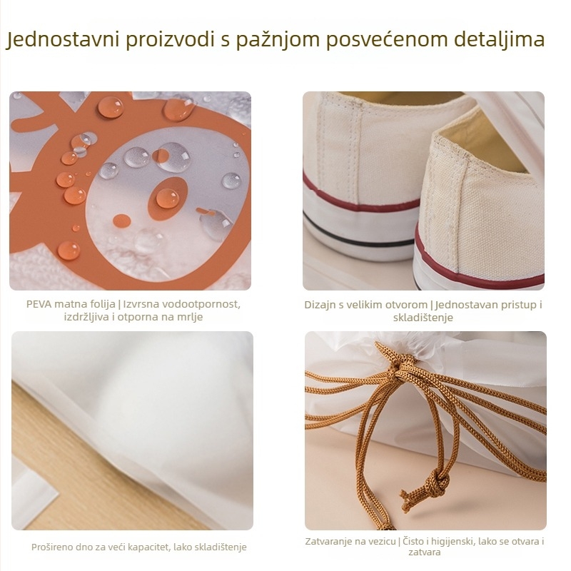 Prozirna putna torbica za cipele i PEVA torba za pohranu, zaštita od prašine za bijele tenisice