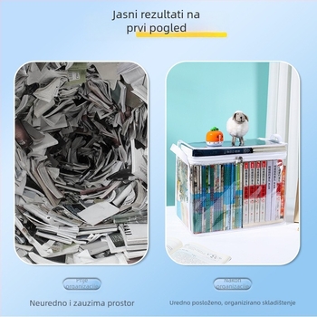 Prozirna PVC torbica za pohranu s pletenom ručkom za knjige, donje rublje i čarape – otporna na prašinu, plijesan i vodu