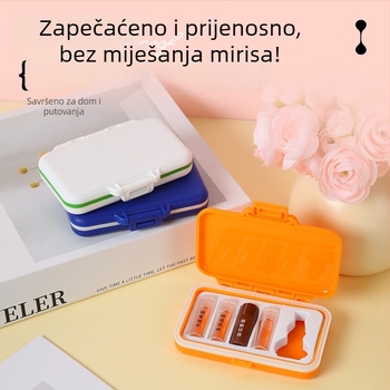 Prijenosna kutija za lijekove za prvu pomoć s odjeljcima, zatvorena, otporna na vlagu