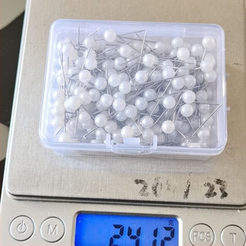 Bijela igla s 5 mm perlama i okruglom glavom za floristiku i šivenje DIY