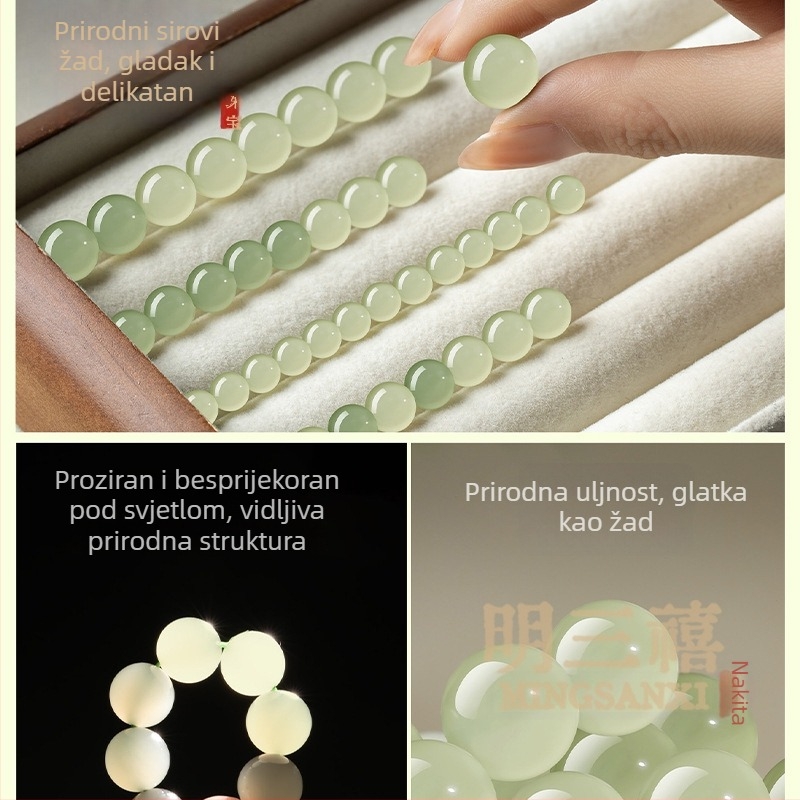 Hetianski nefrit slobodne perle – prirodni jade perle za DIY nakit, prozirne jade perle za narukvicu