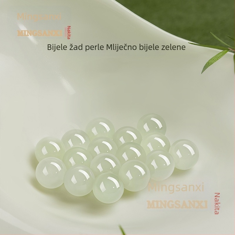Hetianski nefrit slobodne perle – prirodni jade perle za DIY nakit, prozirne jade perle za narukvicu