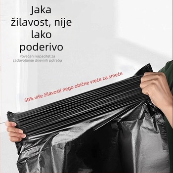 Jednokratne plastične vreće za smeće, crne, debele, 1 rola, za kućnu i poslovnu upotrebu