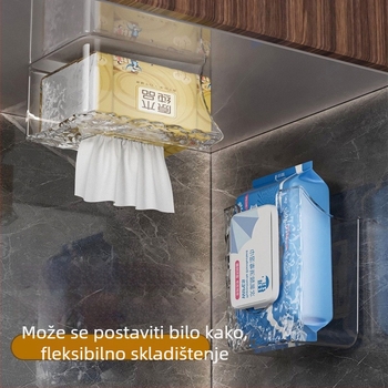 Prozirna zidna kutija za papirnate ubruse za mokre maramice, s uzorkom Glacier, minimalistički dizajn