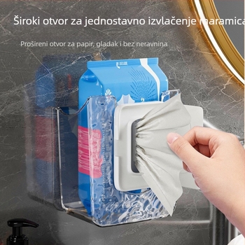 Prozirna zidna kutija za papirnate ubruse za mokre maramice, s uzorkom Glacier, minimalistički dizajn