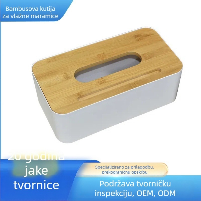 Kutija za salvete s bambusovom pločom za dnevni boravak, stolić za kavu i blagovaonu – pohrana salveta