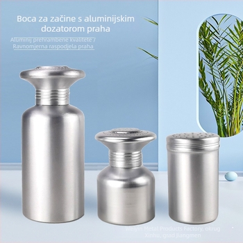 Aluminijski spremnik za začine s dozom za prah i posuda za sol, za kućnu i komercijalnu primjenu