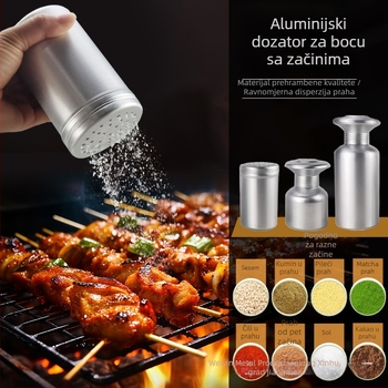Aluminijski spremnik za začine s dozom za prah i posuda za sol, za kućnu i komercijalnu primjenu
