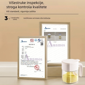 Staklena posuda za začine s flip-top poklopcem i žličicom, hermetički zatvorena, 12 oz, višebojna kuhinjska posuda za začine