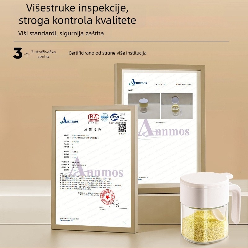 Staklena posuda za začine s flip-top poklopcem i žličicom, hermetički zatvorena, 12 oz, višebojna kuhinjska posuda za začine