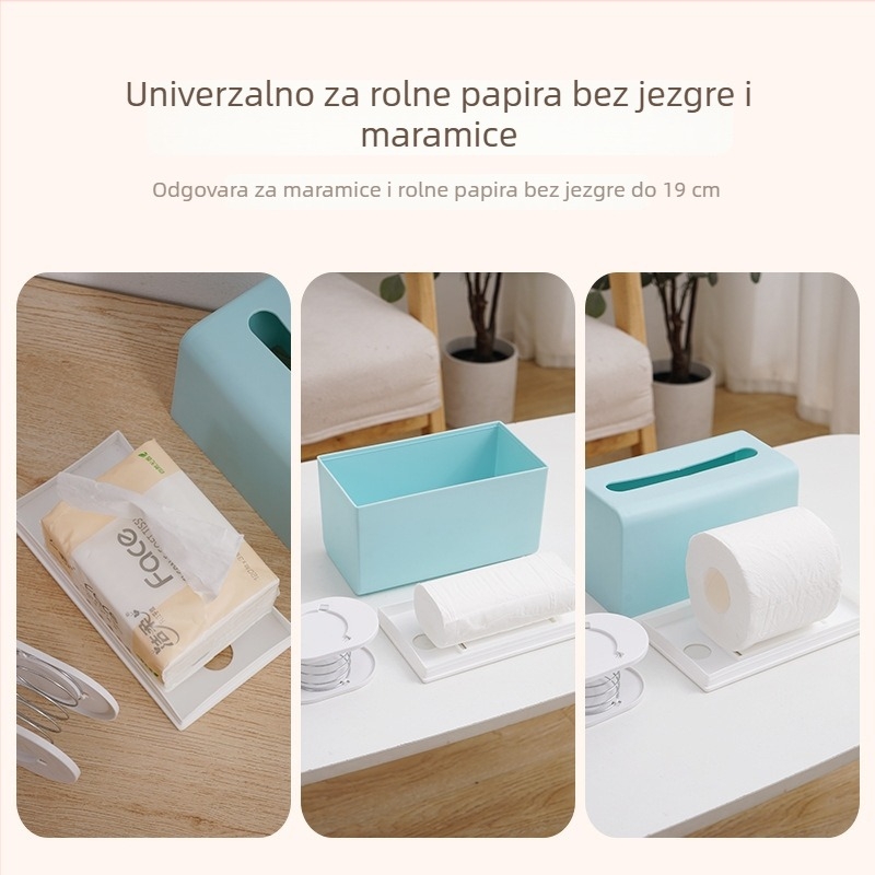 Plastična pravokutna kutija za papirnate maramice za dom, dnevni boravak i kupaonicu – moderni minimalistički stil, krem boja