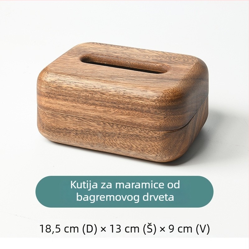 Prilagodljiva drvena kutija za papirnate ubruse s retro dizajnom za stolni prostor — elegantno skladište za ured, dnevni boravak ili kupaonu