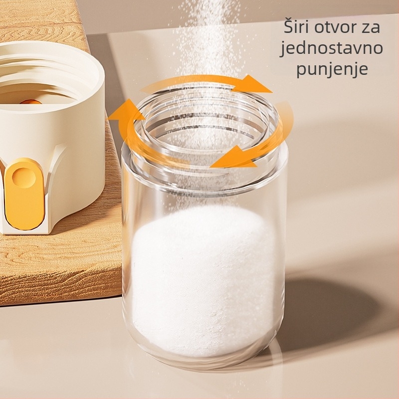 Precizno doziranje soli i set posuda za začine u kuhinji