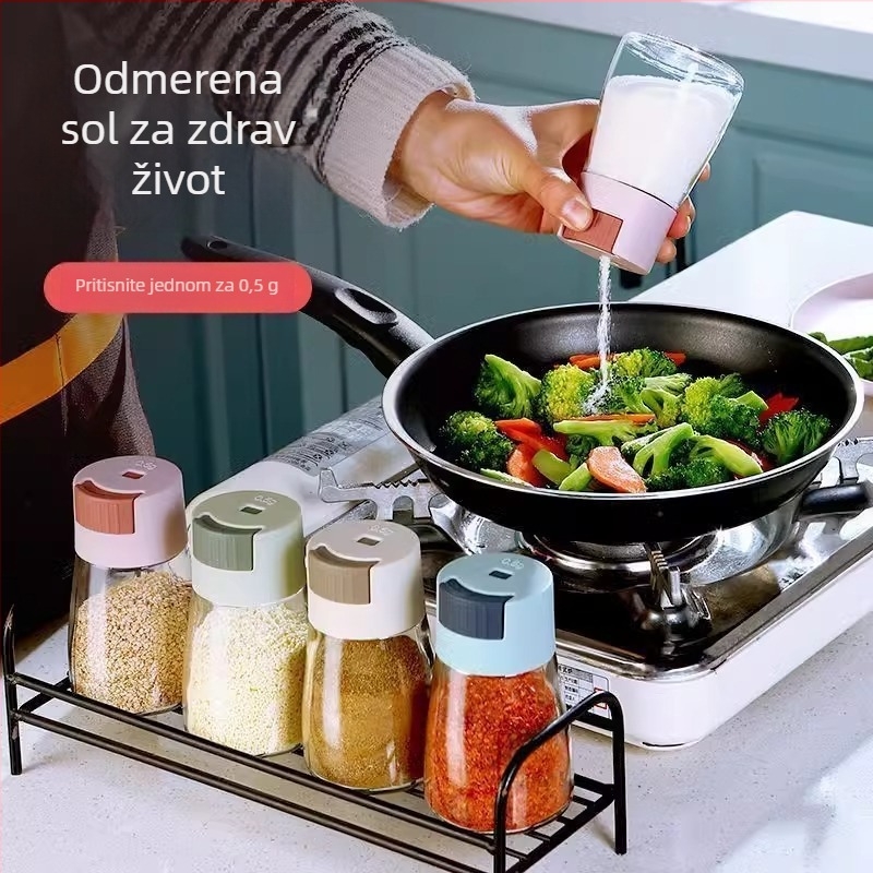 Set doziranja soli s hermetički zatvorenim posudicama za začine – kuhinjske posude otporne na vlagu