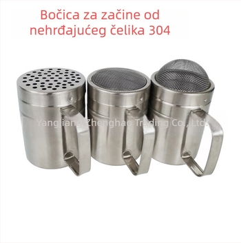 Nehrđajući čelični spremnik za začine 304 s poklopcem i mrežastim sitom – papar i posipanje začina