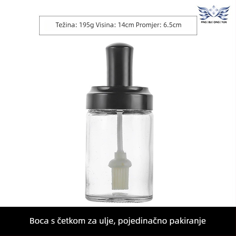 Stakleni kuhinjski set posuda za začine s integriranim poklopcem i solnicom