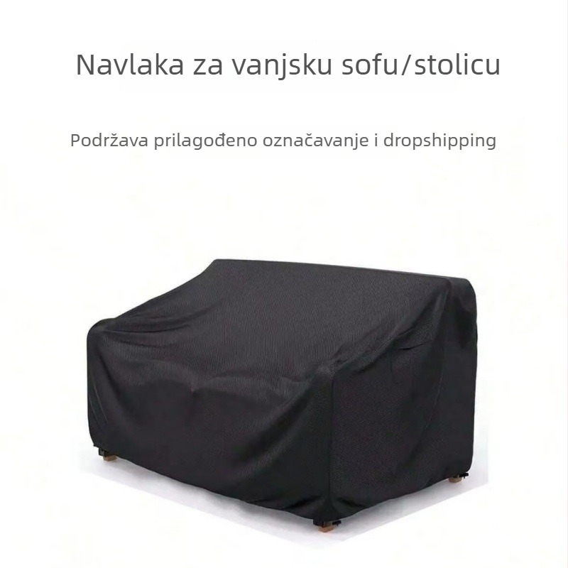 Zaštitni pokrov za vanjski namještaj od Oxford tkanine, vodootporan i UV zaštita, za terasu i vrt – navlaka za kauč i stolicu
