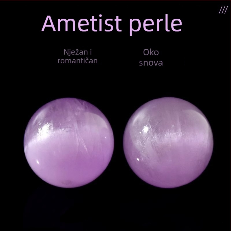 Prirodno ljubičaste litijeve kristalne perle, okrugle, 8 mm, slobodne perle za DIY narukvicu, polupripremljeni dijelovi nakita