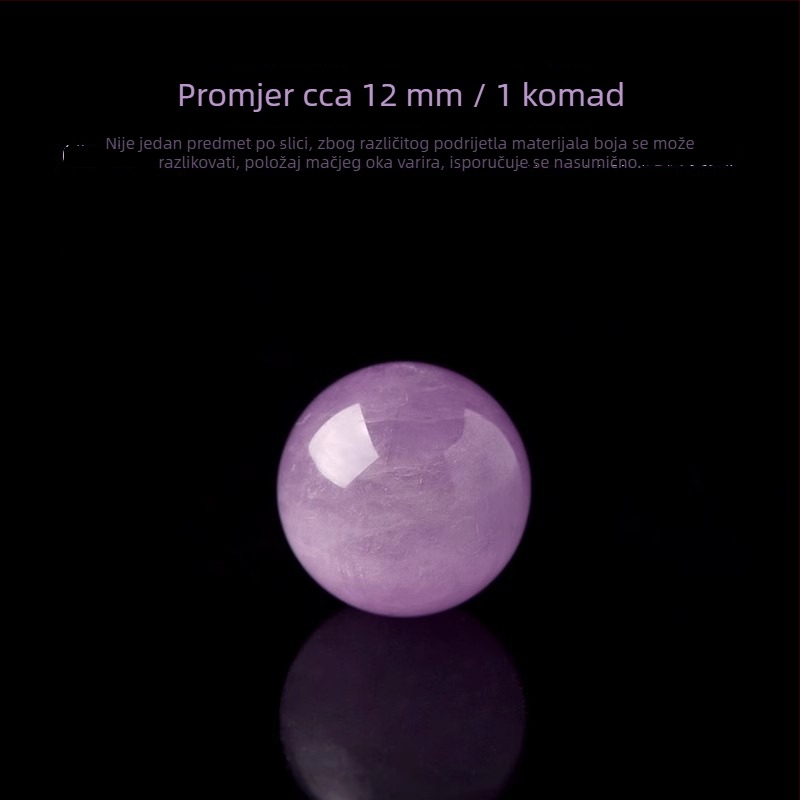 Prirodno ljubičaste litijeve kristalne perle, okrugle, 8 mm, slobodne perle za DIY narukvicu, polupripremljeni dijelovi nakita