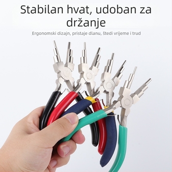 6-inčnih kliješta za navijanje žice, 6 sekcija, kliješta s kružnom vrhom za nakit, DIY alat za navijanje u obliku U