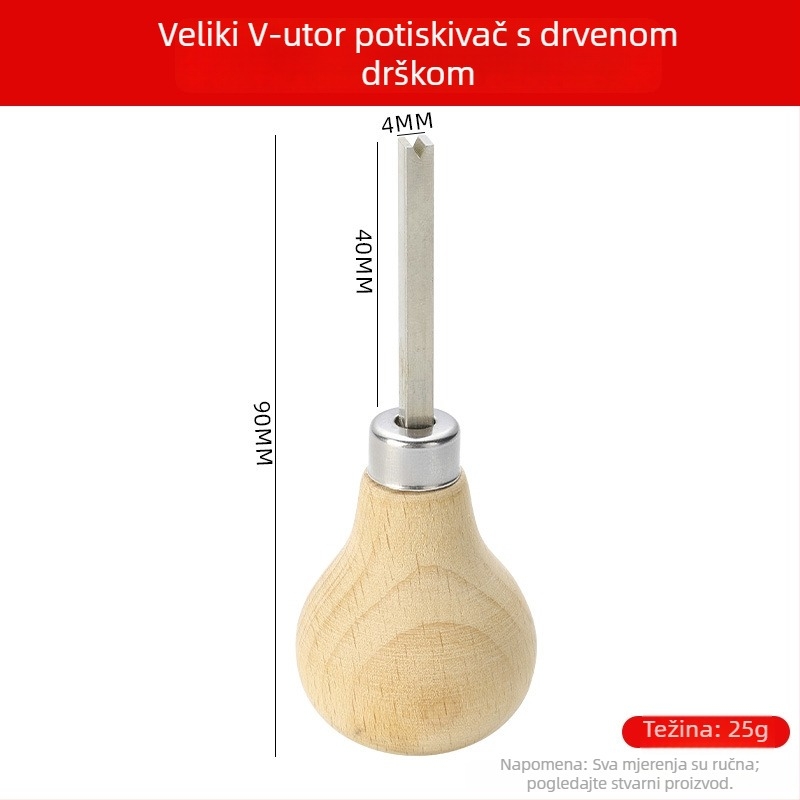 Set alata za postavljanje kamenja u nakit, uključuje alat za postavljanje kamena, rubni potisnik, kandžasti potisnik, ravni potisnik, V-žljeb škrab s drvenom ručkom – DIY zlatarski alati