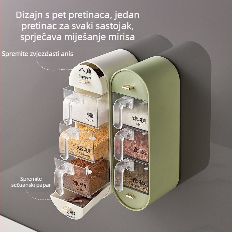 Zidni set posuda za začine – sol i natrijev glutamat