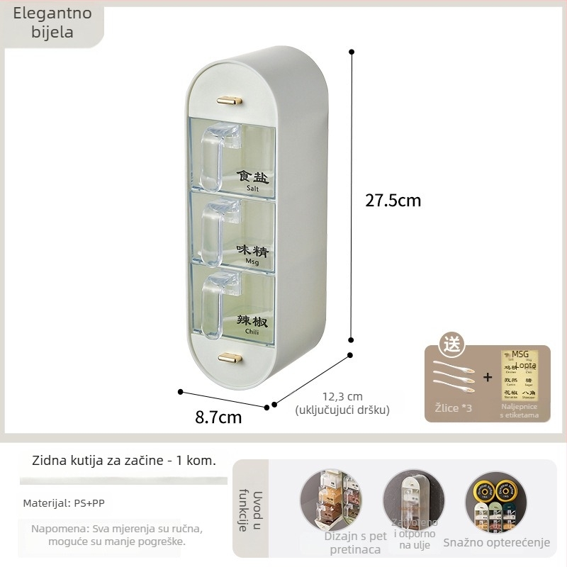 Zidni set posuda za začine – sol i natrijev glutamat