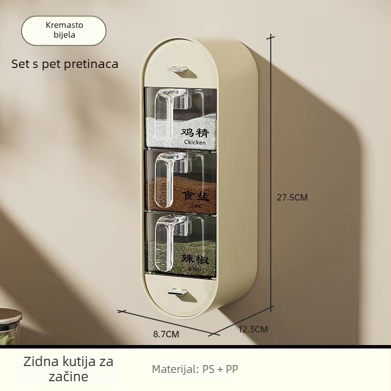 Zidni set posuda za začine – sol i natrijev glutamat