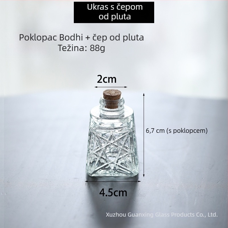 Europska vintage mini staklena bočica s plutenim čepom, prozirna boca za želje, spremnik za pohranu, rekvizit za fotografiju, dekorativni predmet