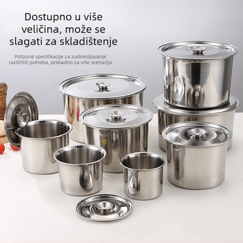 Junda posuda od nehrđajućeg čelika 304 s poklopcem, posuda za tekuće začine, solnica, otporna na visoke temperature, za restorane