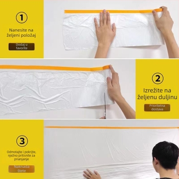Prozirna zaštitna folija protiv prašine za namještaj i kućanske uređaje, rolna, plastični film, dimenzije 400 cm x 20 m, jednobojna