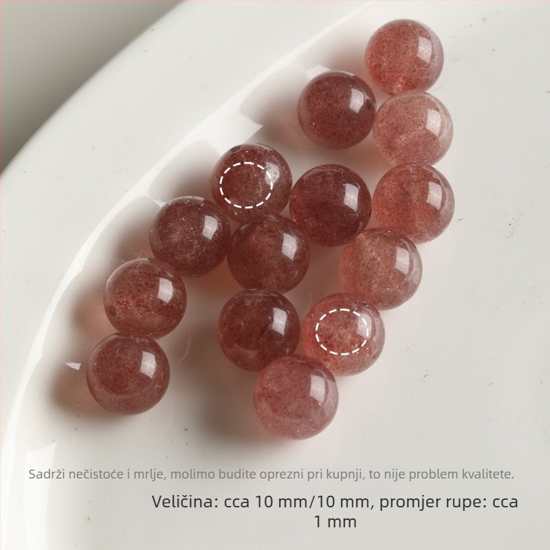 Prirodno kristalne perle s uzorkom jagode, 8 mm, labave perle za narukvice i ogrlice, DIY dodaci za nakit
