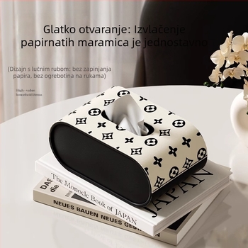 Kožna kutija za maramice s oprugnim mehanizmom, za dnevni boravak, spavaću sobu i blagovaonicu; profinjen dizajn, prilagodljiv logotip