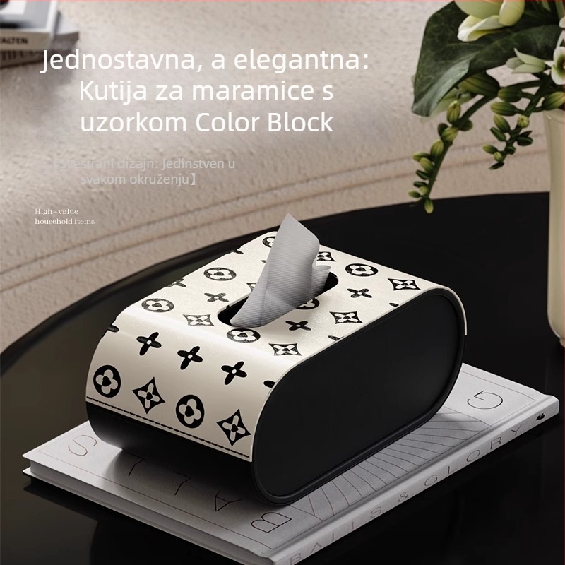 Kožna kutija za maramice s oprugnim mehanizmom, za dnevni boravak, spavaću sobu i blagovaonicu; profinjen dizajn, prilagodljiv logotip