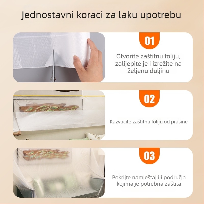 Zaštitni film protiv prašine za namještaj: ormar, krevet i kauč