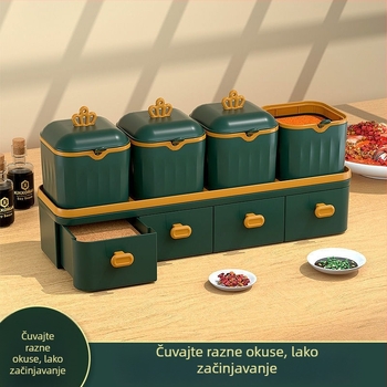 Set posuda za začine s solnicom i posudama za skladištenje, otporan na vlagu, kuhinjski set