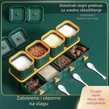 Set posuda za začine s solnicom i posudama za skladištenje, otporan na vlagu, kuhinjski set