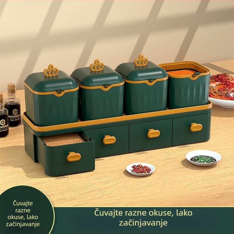 Set posuda za začine s solnicom i posudama za skladištenje, otporan na vlagu, kuhinjski set
