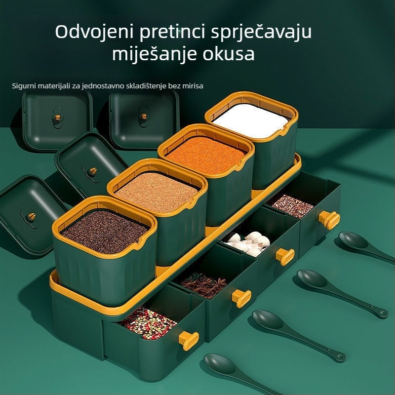 Set posuda za začine s solnicom i posudama za skladištenje, otporan na vlagu, kuhinjski set