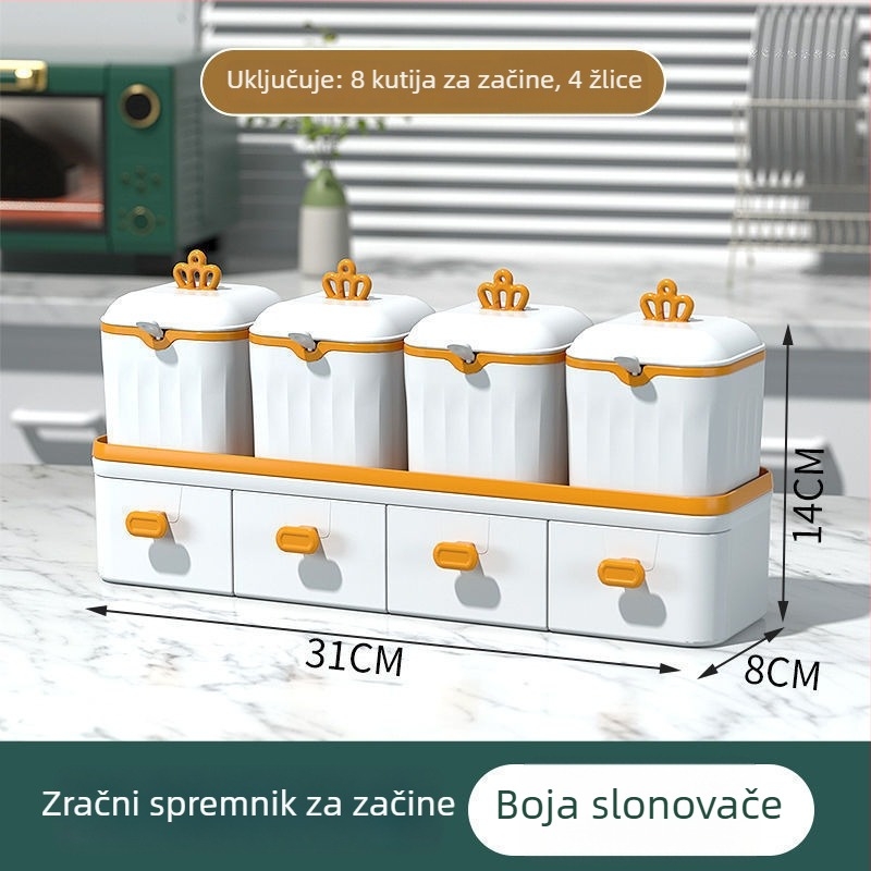 Set posuda za začine s solnicom i posudama za skladištenje, otporan na vlagu, kuhinjski set