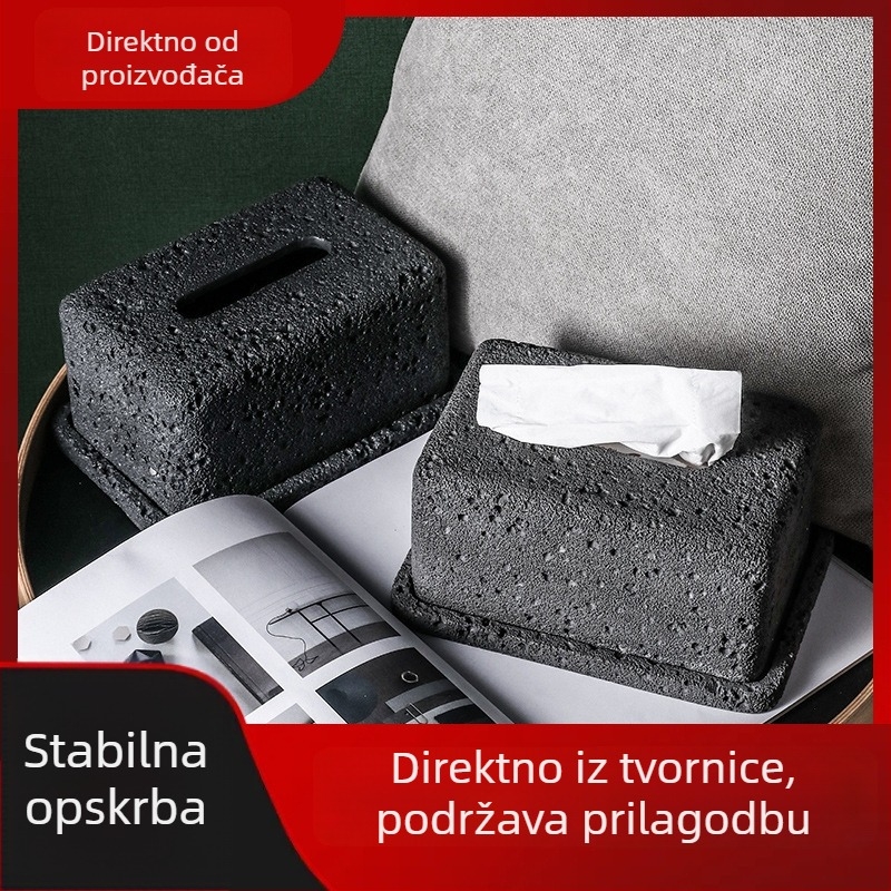 Skandinavski betonski kutij za maramice za blagovaonu i dnevni boravak — moderan, višenamjenski