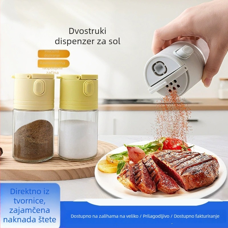 Staklena boca za začine – višefunkcijska kuhinjska solnica i posuda za začine s nepropusnim zatvaračem