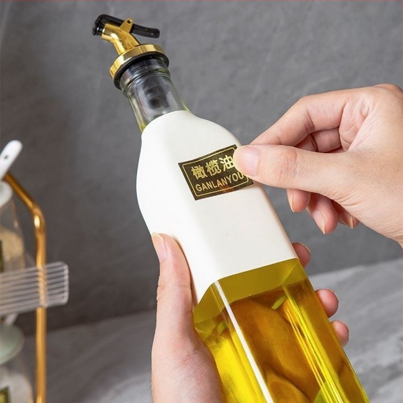 Staklena boca za ulje za kućanstvo, velika boca za sojin sos i ocat, protuklizna silikonska boca za začine – set boca za ulje