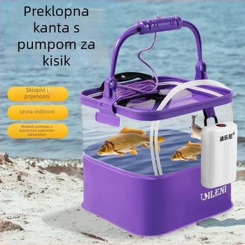 Prozirna sklopiva kanta za ribolov – za žive ribe, EVA materijal