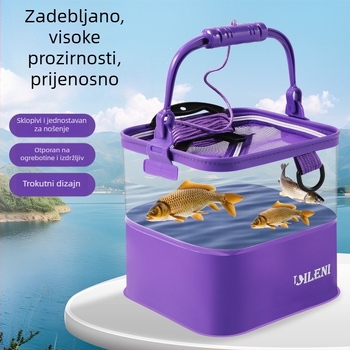 Prozirna sklopiva kanta za ribolov – za žive ribe, EVA materijal