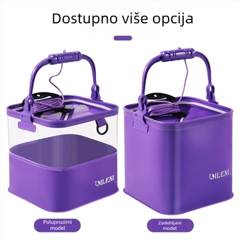 Prozirna sklopiva kanta za ribolov – za žive ribe, EVA materijal