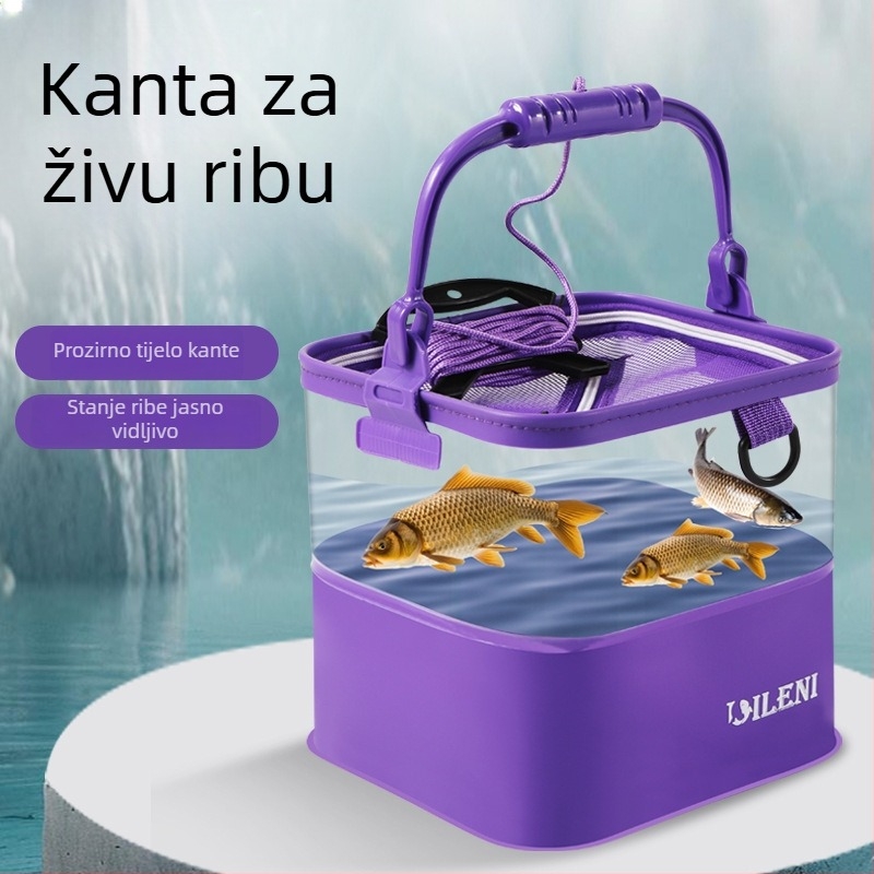 Prozirna sklopiva kanta za ribolov – za žive ribe, EVA materijal