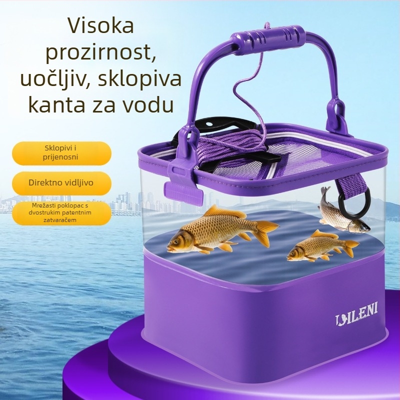 Prozirna sklopiva kanta za ribolov – za žive ribe, EVA materijal